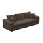 Canapé en velours côtelé à 3 places de 82,7 po de couleur chameau avec coussins moelleux, conception convertible, cadre et repose-pieds réglable de 82,7 po, teinté, rembourré, canapé, sièges profonds, cadre-121104908