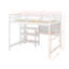 Lit mezzanine simple en bois avec tablettes, bureau et tableau d'écriture-1574198278