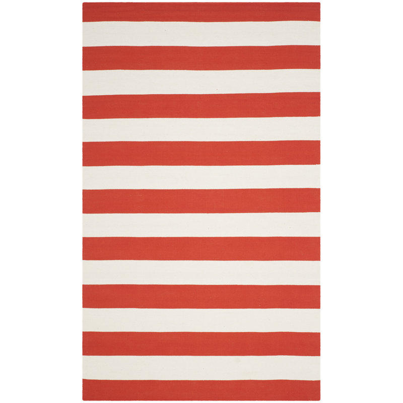 Dunkelberger Striped Cotton Hand Woven Area Rug, Rectangle 152 x 244 cm