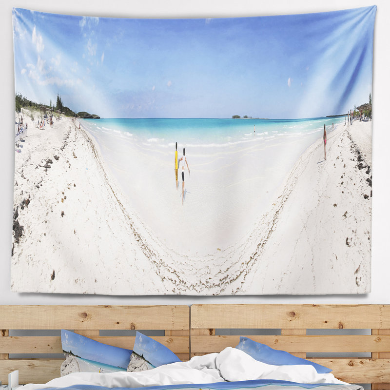 Tapisserie paysage marin avec plage tropicale Cayo Coco, H 32 po x l 39 po