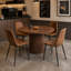 Round Walnut Fluted Pedestal Dining Set with Upholstered Chairs-355486939