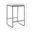 Élégant tabouret de comptoir - siège rembourré gris, pieds en métal noir mat, tissu d'assise élégant sans assemblage, structure, assemblage, meubles de cuisine