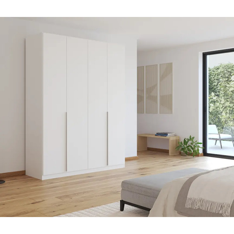 Alabama 2 Door Wardrobe, Alpine White, Basic, 210 cm H x 181 cm W x 54 cm D