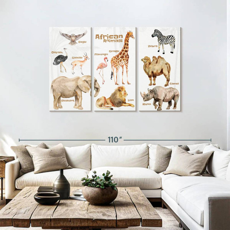 Brampt African Animals Chart, 48" H x 74" W
