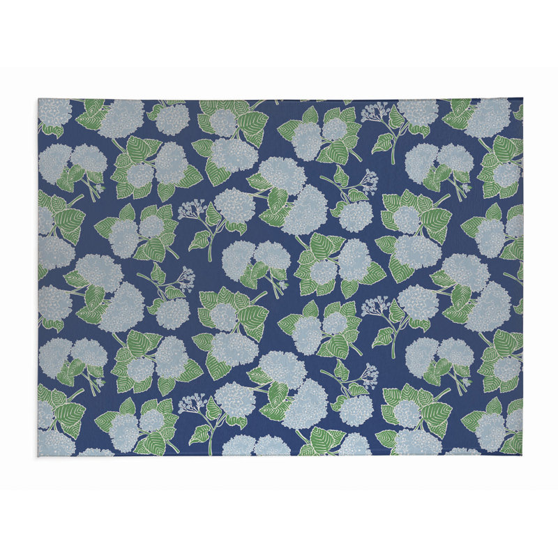Tapis de bureau léger Hydrangea, L 24 po x P 36 po, Marine