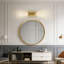 Luminaire de meuble-lavabo moderne 2 lumières, applique murale dorée avec abat-jour en verre transparent pour éclairage de miroir dans la salle de bain, la chambre à coucher, le salon, le couloir, la douille E26, ampoules non incluses