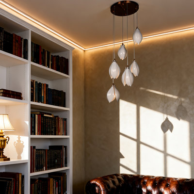 Modern 6-Light Ceramic Flower Pendant Light For Living Rooms And Dining Rooms