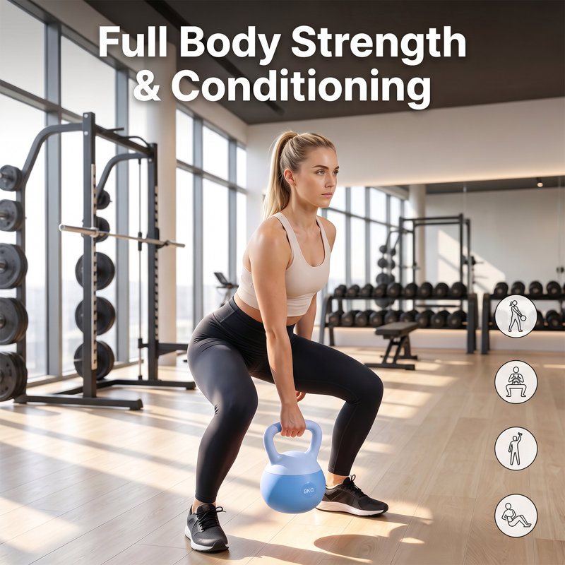 8kg Strength Training Soft Kettlebell with Non-Slip Handle, Blue