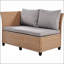 Ensemble de canapé de patio extérieur en rotin 5 pièces, ensemble de mobilier de jardin en forme de L en osier PE-1007766035-1007766036