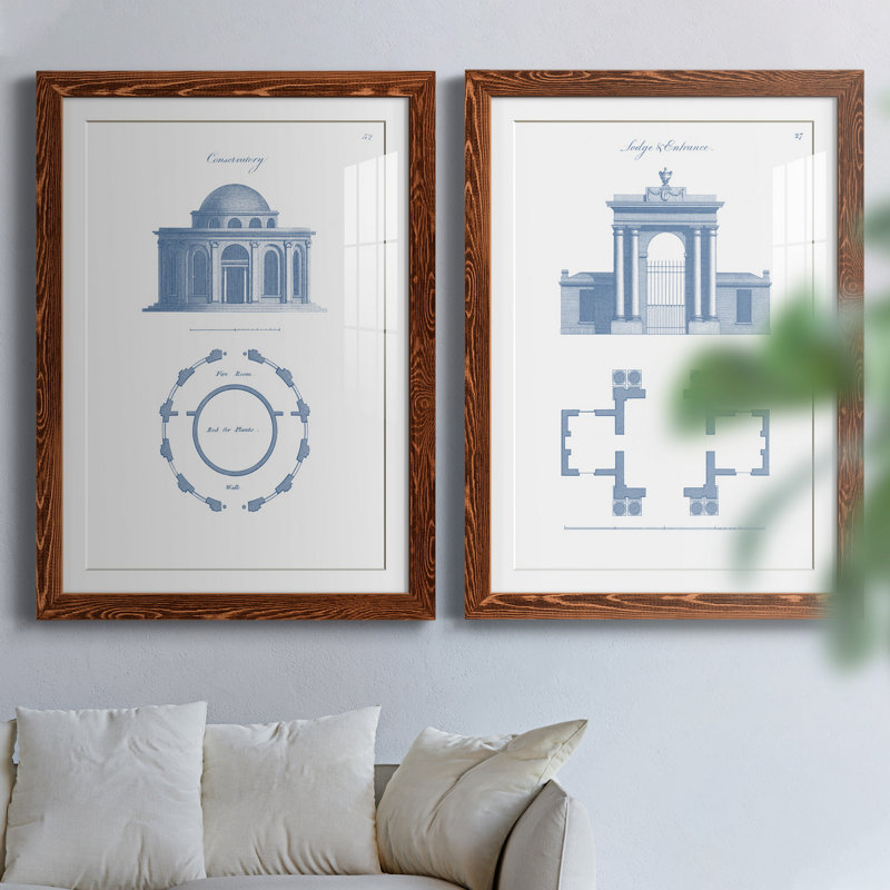 " Garden Structures I " 2 - Pieces, 23.5" H x 31.5" W x 1" D, Maple Framed, White