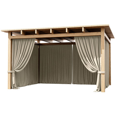 Rideau de gazebo à 4 panneaux, panneaux d'intimité imperméables avec fermeture à glissière, conçu pour la tente de patio et de jardin (rideau seulement)