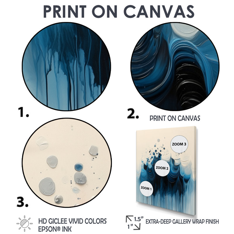 Rosedale - impressions sur toile abstraites, H 20 po x l 12 po, Reproduction encadrée d'une seule photo, Blanc