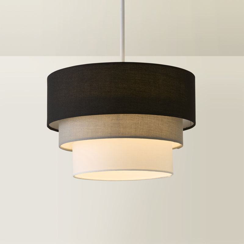 Aztec Drum Pendant Shade, Black, 20" H x 30" W x 30" D