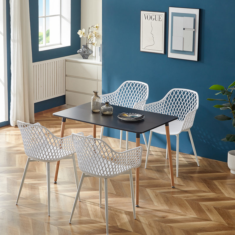 Haney 4 - Person Dining Set, Black