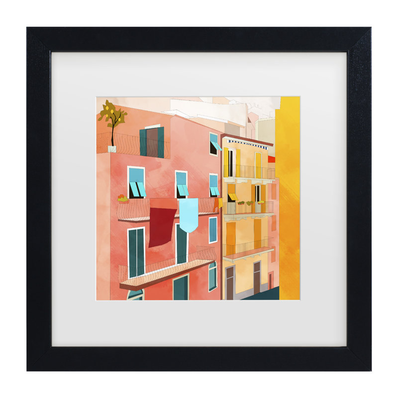 «Ana Rut Bre Little Italy House», art encadré mat, H 13 po x l 13 po, Cadre noir