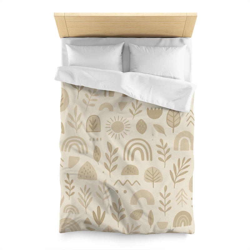 Duvet Covers Microfiber Duvet Cover, White/Light Brown, Twin Duvet Cover