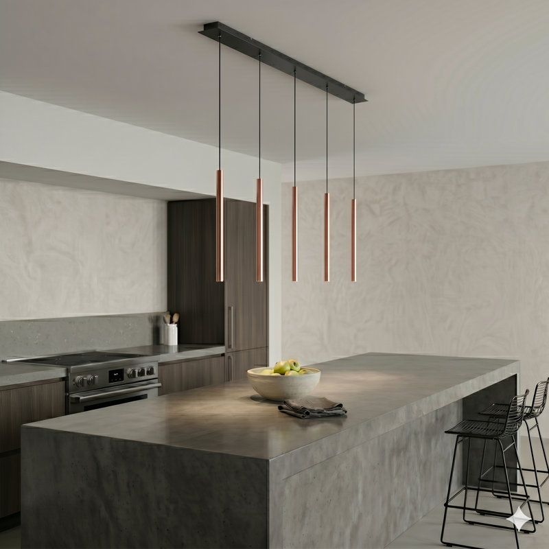 Baileyton 5 - Light Kitchen Island Pendant, Copper