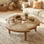 Table basse en bois massif tissé de ton naturel 40 po