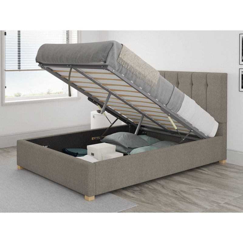 Cecere Upholstered Ottoman Storage Bed, Small Double (4'), Grey