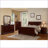 Contemporary Cherry Pine Wood Nightstand with 2 Drawers