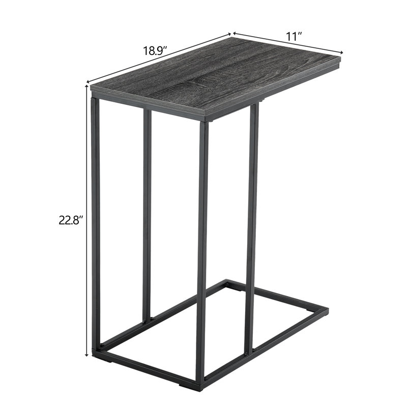 Fontfroide End Table, Grey/Black