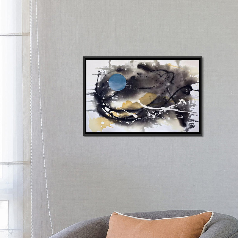 « cosmique expanse », impression sur toile, H 18 po x l 26 po x P 1,5 po, Toile avec cadre noir, Pas de tapis