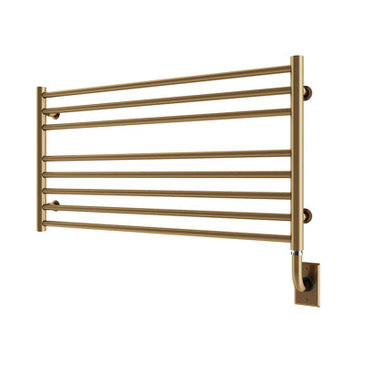 35.5"x19" Sorano Wall Mounted Electric Plug-in Towel Warmer Modern Heated Towel Rack - Brushed Bronze, Lifetime Warranty