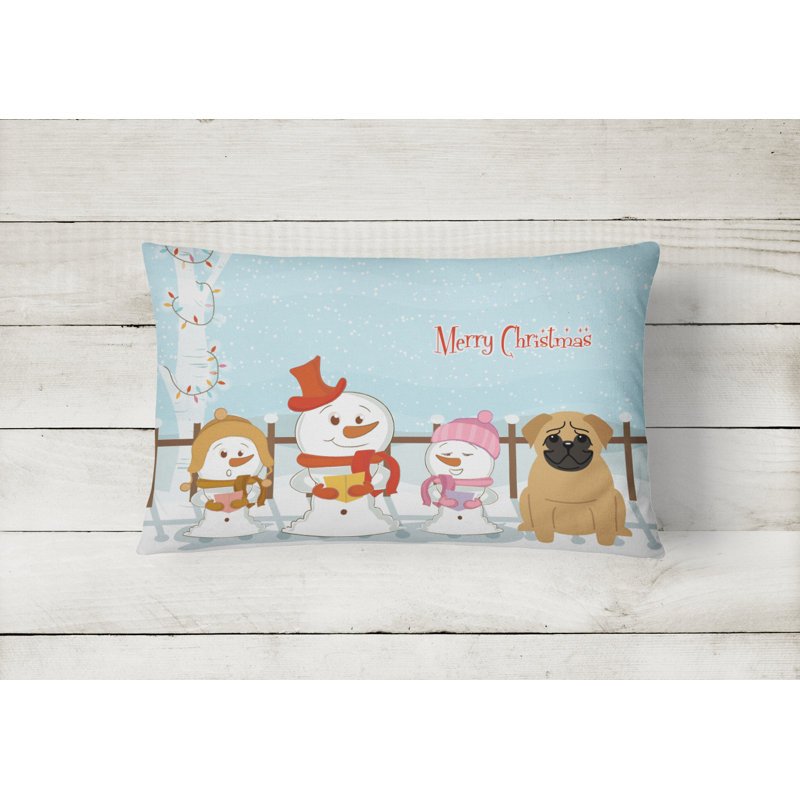 Coussin lombaire intérieur / extérieur Merry Christmas, Brun