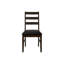 Chaise de salle à manger, ensemble de 2, 37 po de hauteur, cuisine, salle à manger, côté, rembourré, aspect cuir brun, bois massif brun, transitionnel