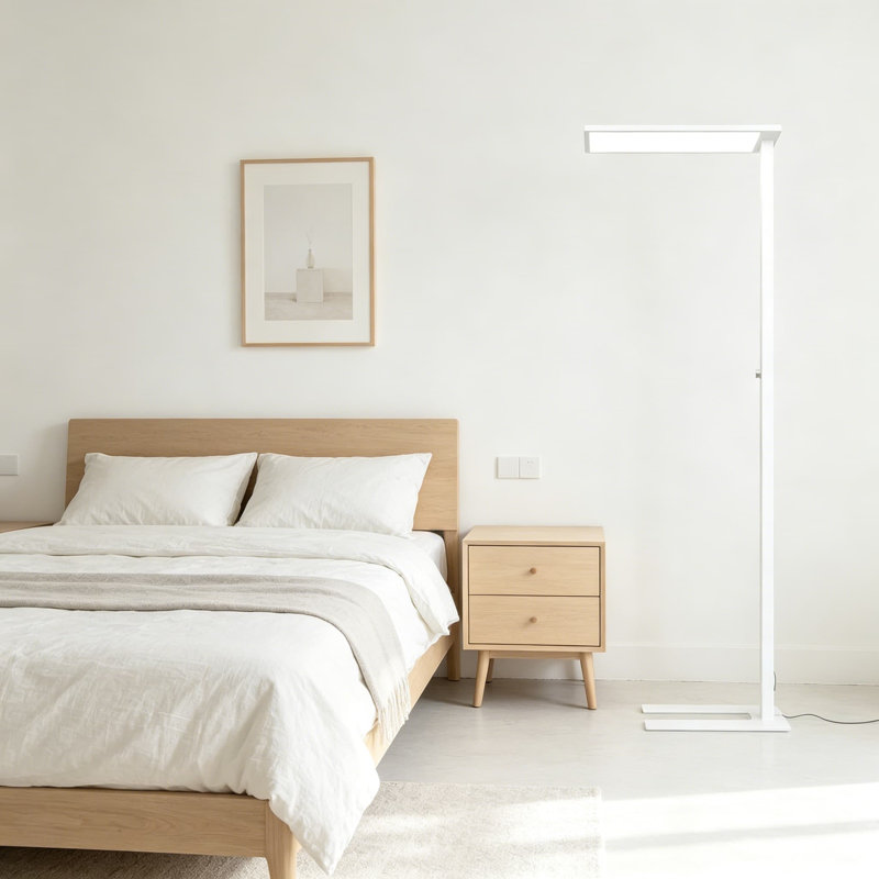 Lampe sur pied 120W DEL avec technologie Eye-Care à spectre complet, luminosité de 10000LM, gradation réglable par bouton, lumière naturelle du jour 4000K pour la lecture, le bureau et le salon