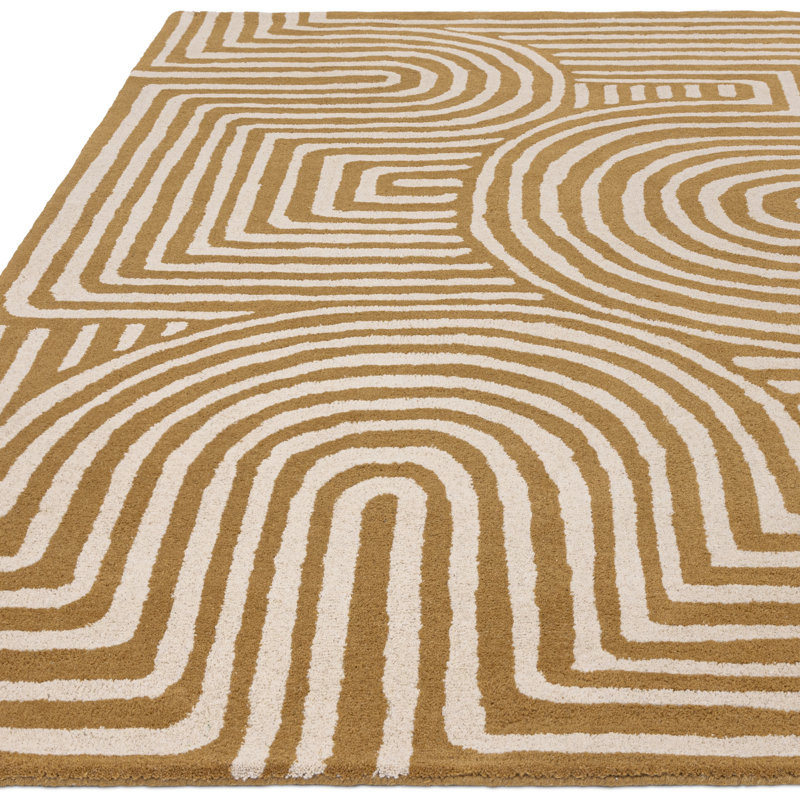 Gina Geometric Wool Hand Tufted Area Rug, Rectangle  120 x 170 cm