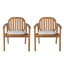 Chaise de salle à manger d'extérieur avec coussin, ensemble de 2