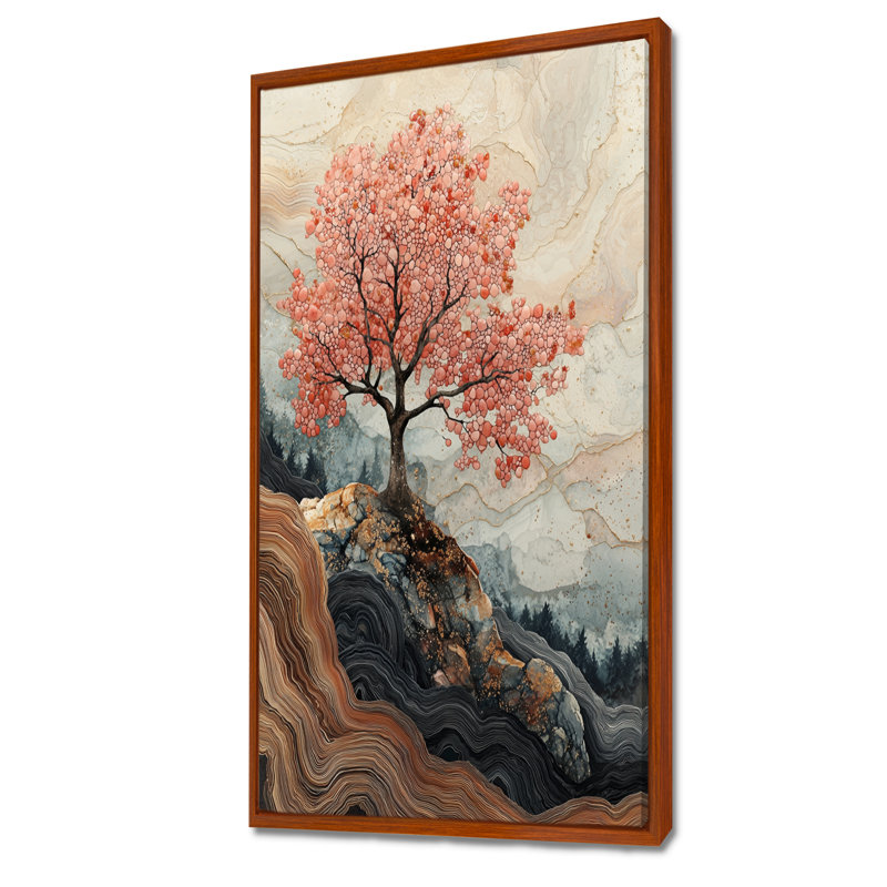 Hillyard - impressions sur toile florales, H 60 po x l 28 po, Brun, Impression encadrée flottante