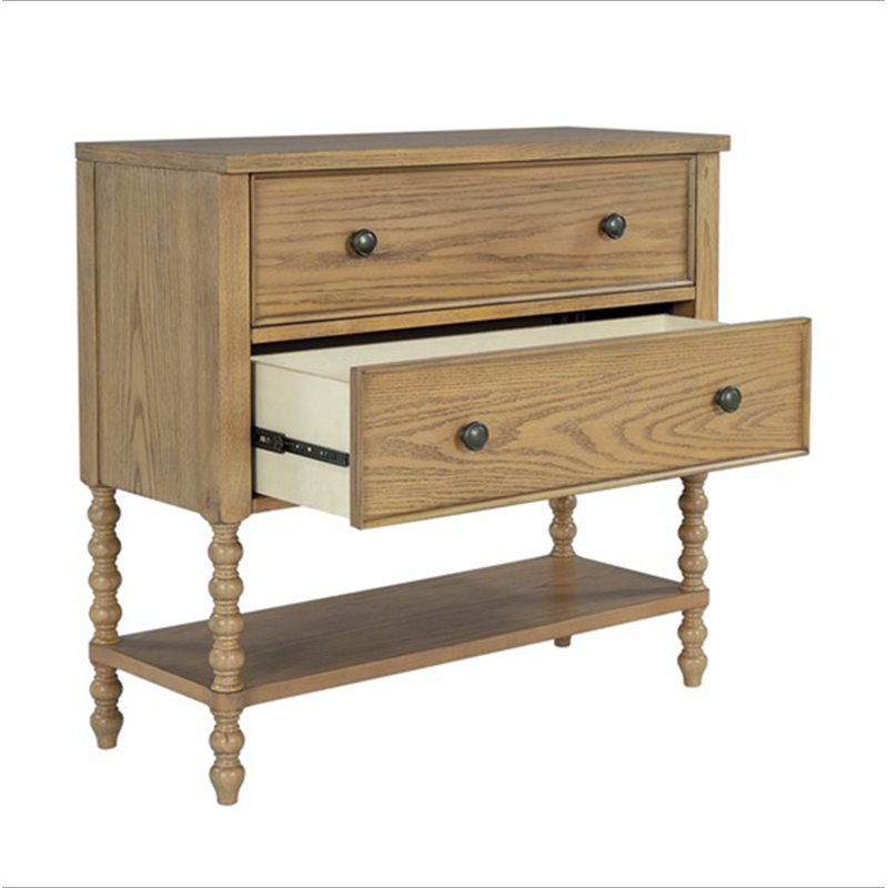 Commode d'appoint 2 tiroirs Naturel Voir ci-dessous