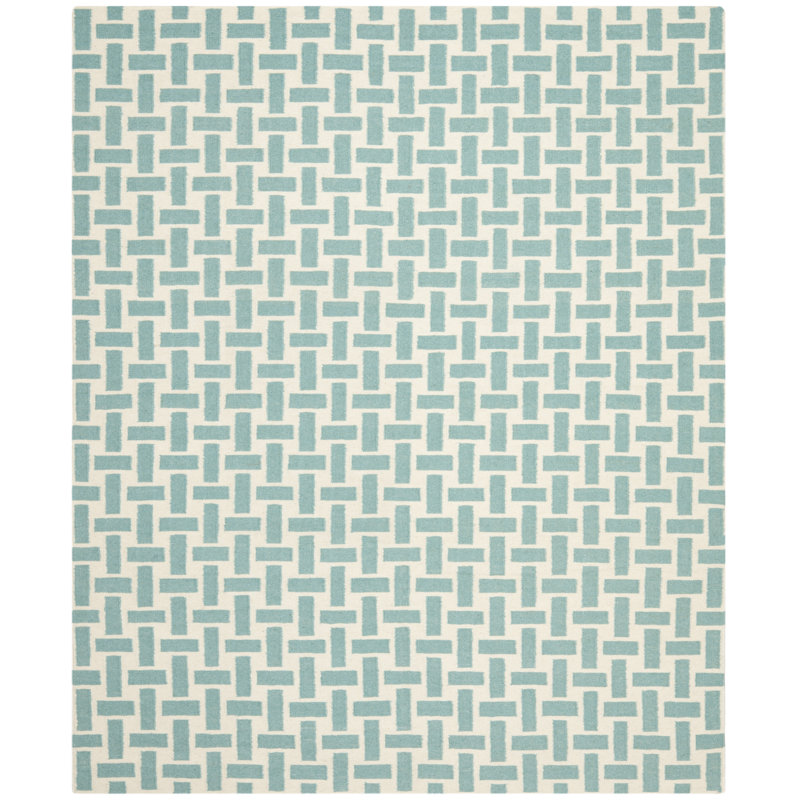 Mccall Hand Woven Flat Weave Wool Geometric Rug, Rectangle 8' x 10'