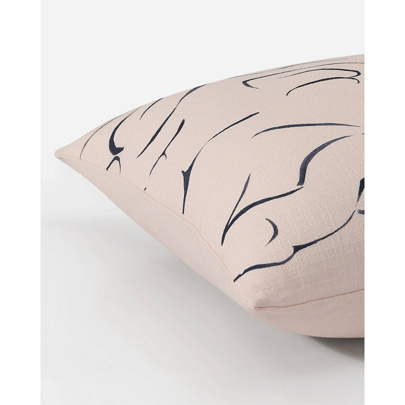 Square Pillow Cover & Insert, Off White Abstract