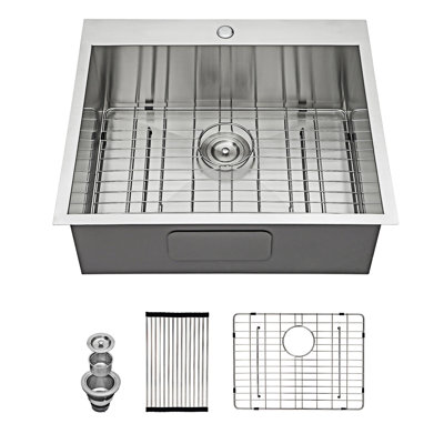 Laundry Utility Sink Drop In Topmount Deep Single Bowl Kitchen Sink Basin