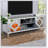 Mirrored TV Stand Mirror Doors with Open Storage