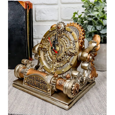 Aleksejs Analogue Resin Tabletop Clock in Gold
