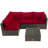 Rattan Sectional Seating Group with Cushions-191992091