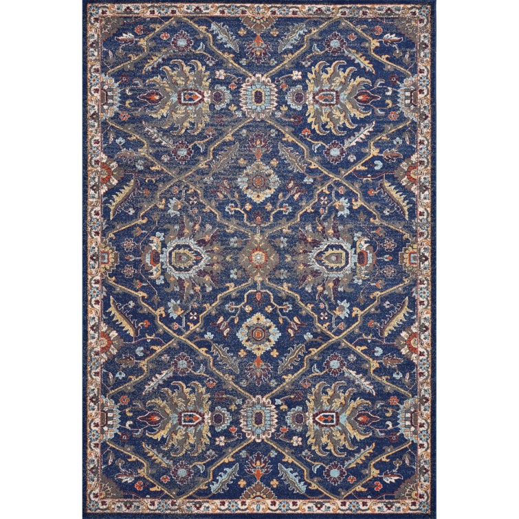 Tapis oriental bleu marine Cruce