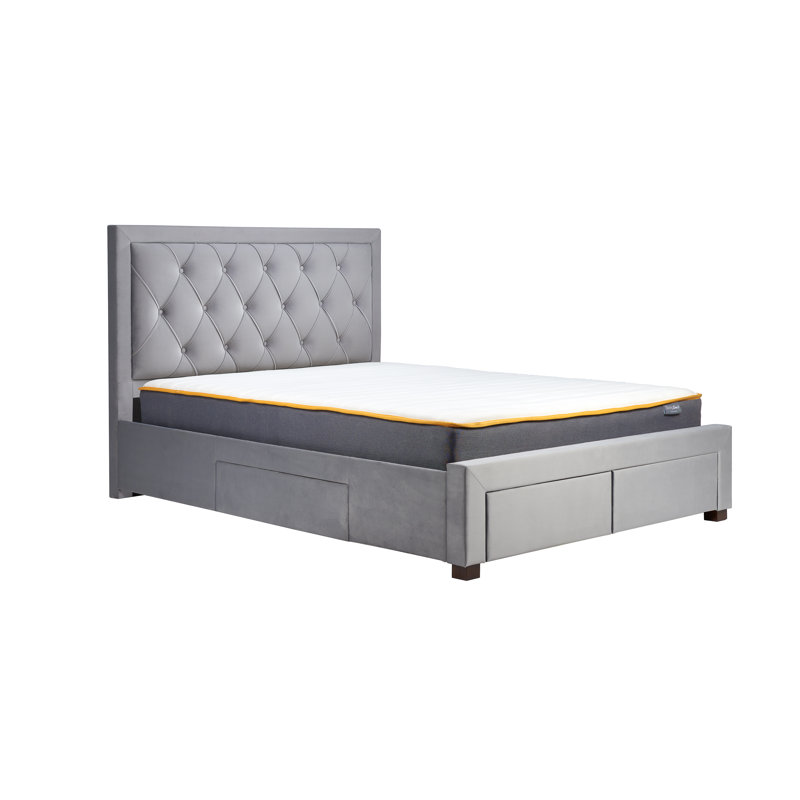 Miagrace Upholstered Storage Bed, Kingsize (5'), Grey