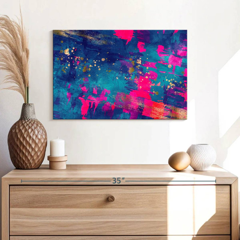 Blue Magenta Abstract Canvas Print, 24" H x 16" W x 1.25" D