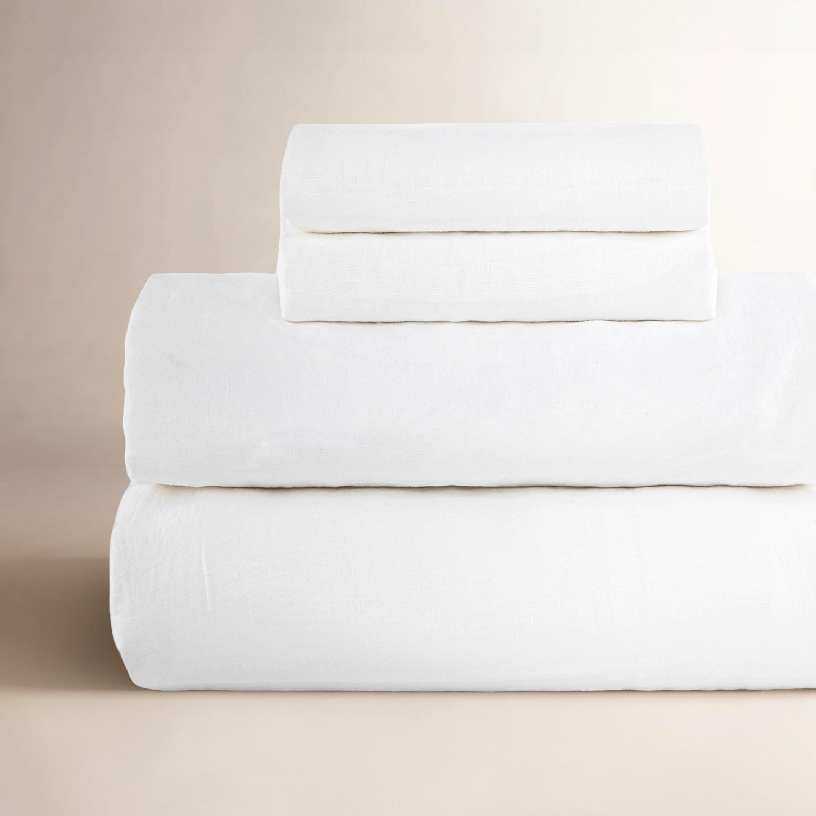 Linen Sheet Set, Twin XL Sheet Set with 1 Pillowcase, White
