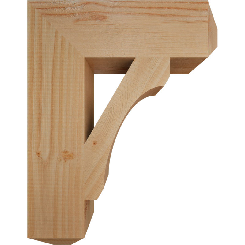 H Support en bois / corbeau, H 18 po x l 3,5 po x P 14 po, Douglas (lisse)