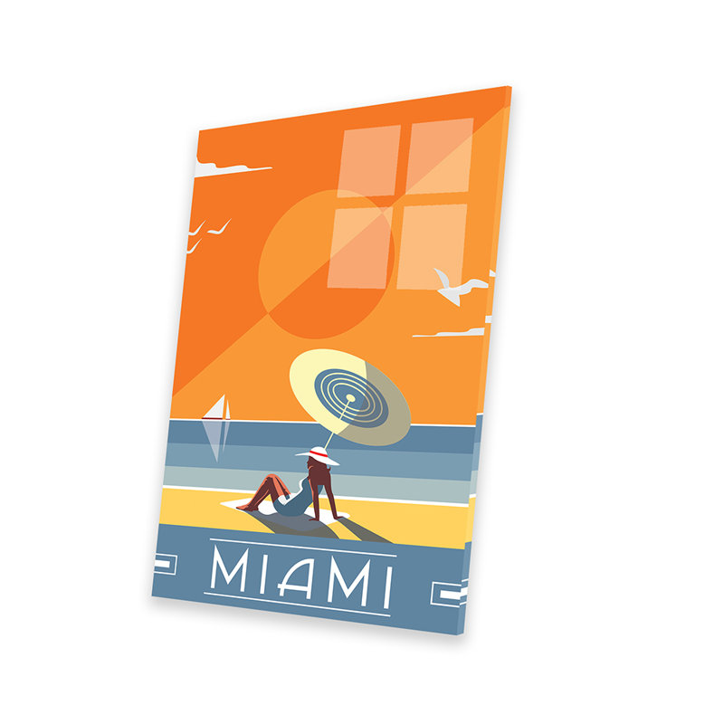 Miami par Fly, impression sans cadre, H 24 po x l 16 po x P 0,25 po