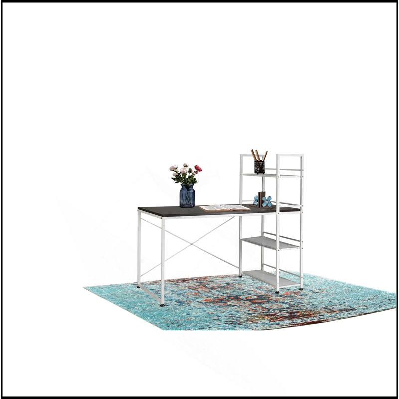 Reversible Smart Workstation Wooden Desk White/Brown