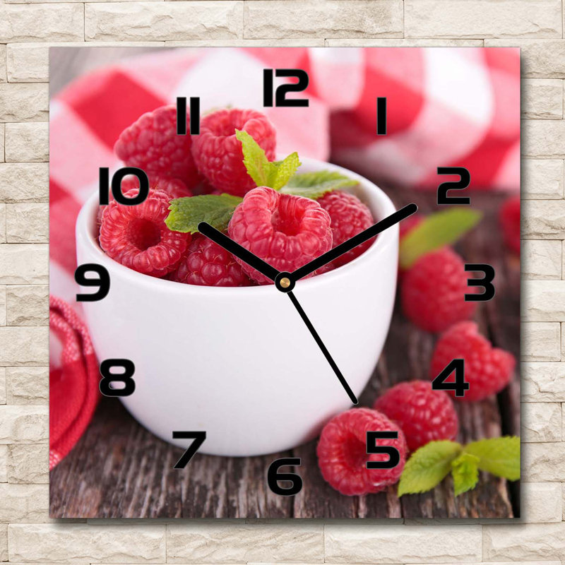 Ifechukwude Glass Wall Clock, Black/Red