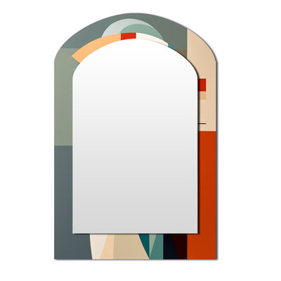 Female Art Deco Portrait IV - Fashion Arch Decorative Mirror On Metal