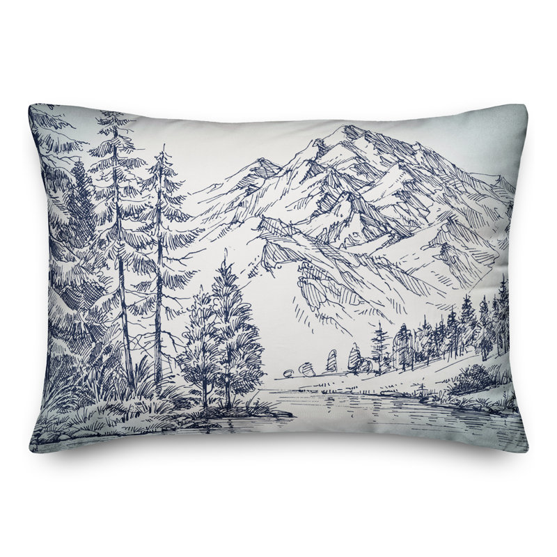  Housse de coussin rectangulaire Mountain Insert
